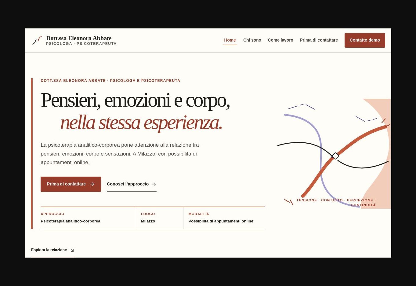 Schermata del progetto Eleonora Abbate